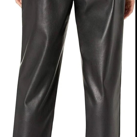 NWT | The Drop Lisadnyc Vegan Leather pull on Jogger Straight Black - Picture 2 of 5